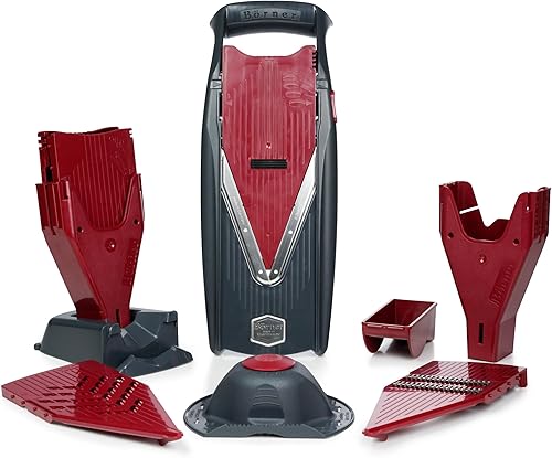 Börner Vital Mandoline Vegetable Slicer Professional Set (11 pcs.)  Fruit and Vegetable Cutter  V-slicer + Slice Insert + Safety Guard +Accessories