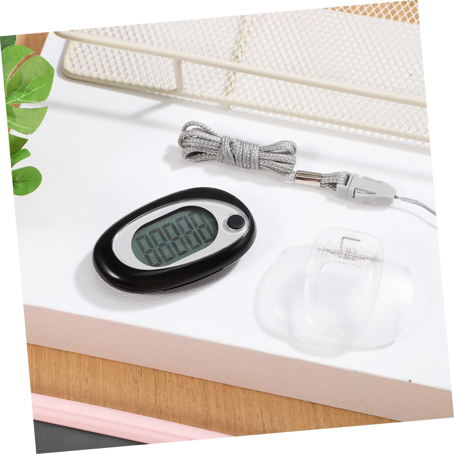 HEMOTON Schrittzähler Knöchel Gehen 3D elektronisch für Clips Schritte Schalter Schlüssel Sport Lauftheke Wandern Spazierzähler Plastik Black