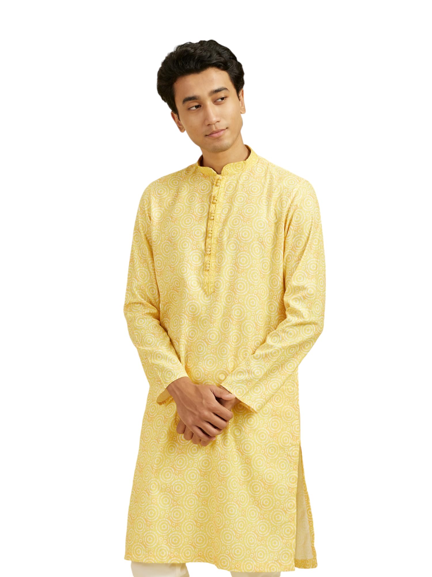 diwas by manyavar Men's Cotton Blend Printed Kurta (1pc)-picture-32