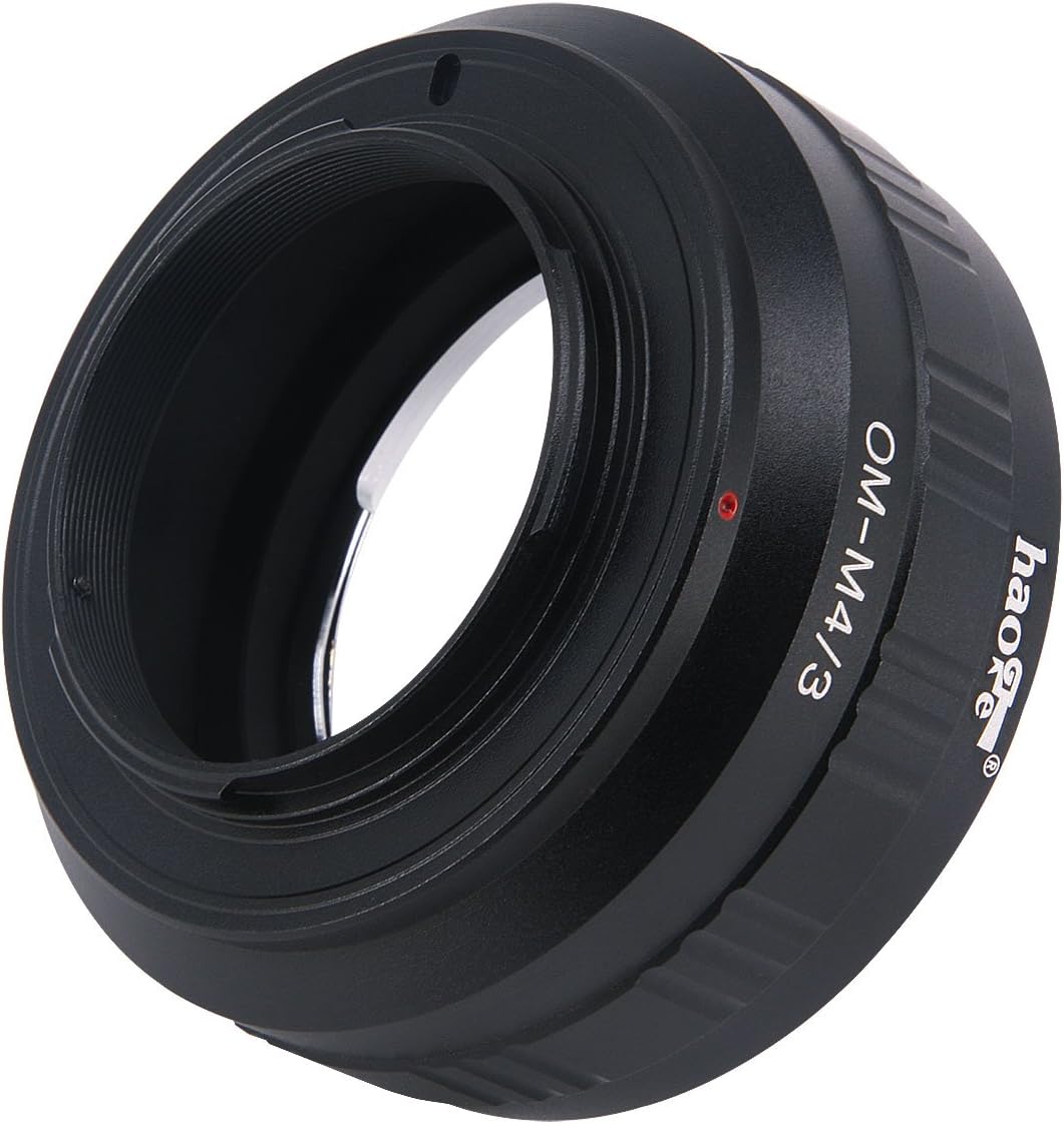Haoge OM-M43 Lens Mount Adapter, showing the front view with OM-M4/3 text