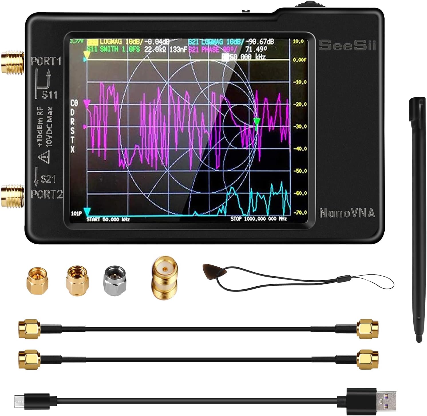 AURSINC TinySA Spectrumanalysator, HW V0.3.1 2,8 inch touchscreen, Frequentieanalyser 100kHz-960MHz Ingang MF HF VHF UHF Signaalgenerator, ESD-beschermingsfunctie AURSINC TinySA Spectrumanalysator, HW V0.3.1 2,8 inch touchscreen, Frequentieanalyser 100kHz-960MHz Ingang MF HF VHF UHF Signaalgenerator, ESD-beschermingsfunctie
