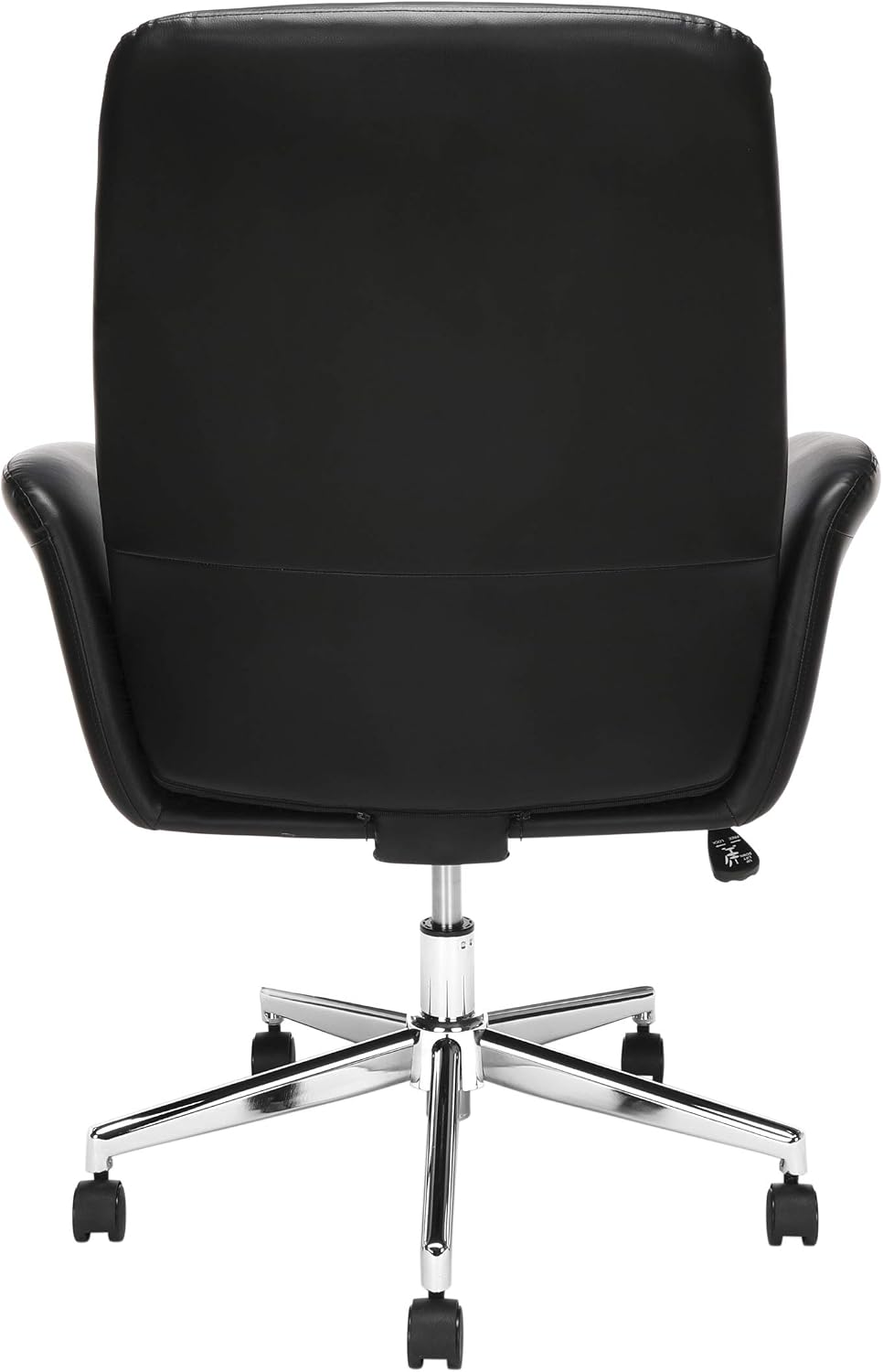 OFM Core Collection Modern Leather Upholstered Office Chair, Cushioned Arm Chair, in Black