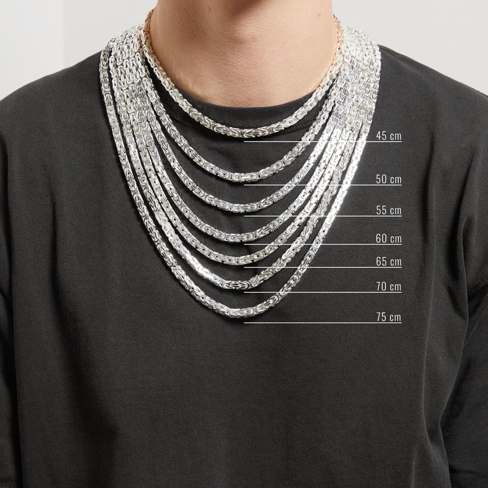 925 Silberkette: Königskette Silber 6mm - Länge