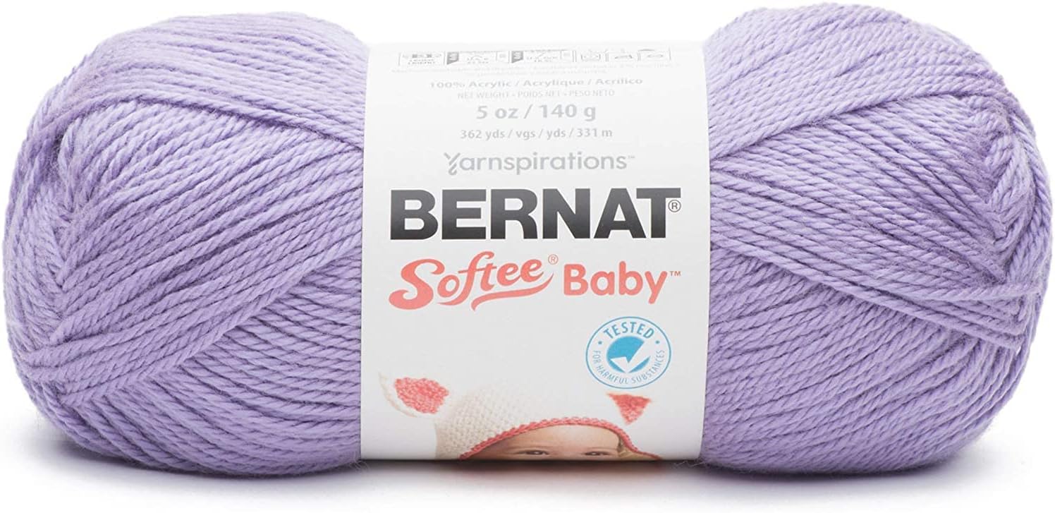 Bernat Softee Baby Lavender Yarn - 3 Pack of 141g/5oz - Acrylic - 3 DK (Light) - 362 Yards - Knitting/Crochet
