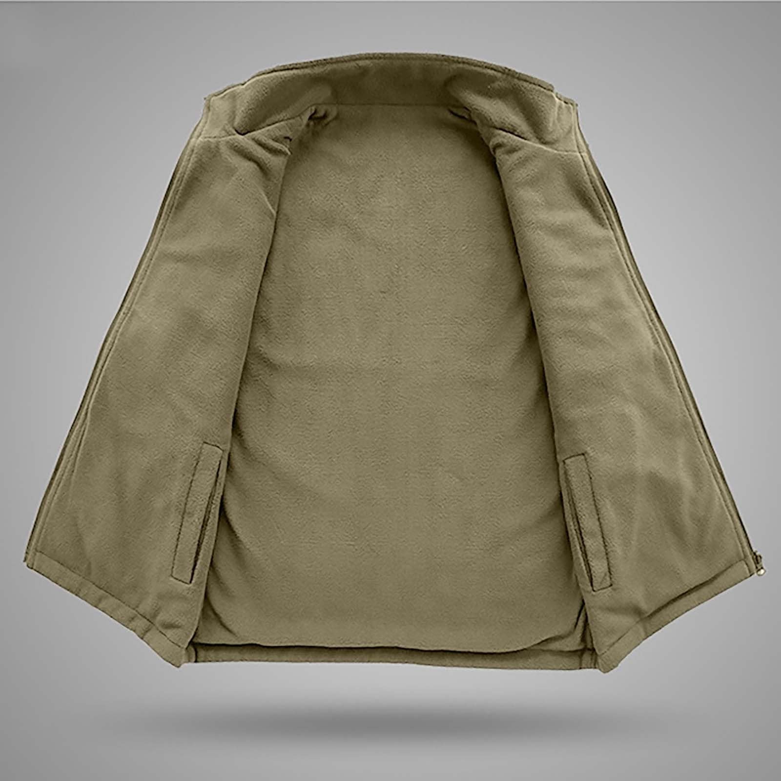Chalecos ligeros con bolsillos para hombre, chaleco de forro polar para trabajo al aire libre, chaleco de caza con múltiples bolsillos, chaleco calentador de invierno, chaquetas sin mangas, para pesca