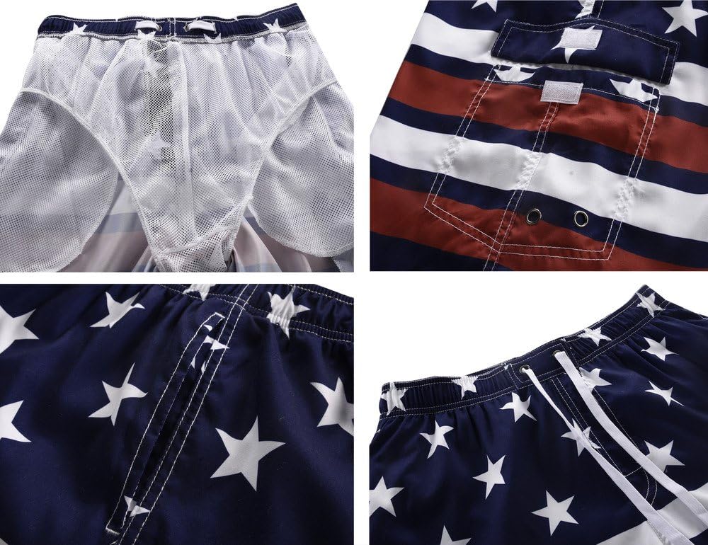 Nonwe Men's Surf Quick Dry Swim Trunks with Drawsting