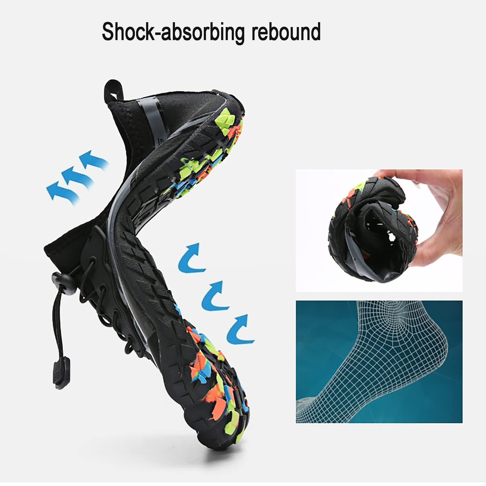 Unisex sportowe buty turystyczne do wody, oddychające wysokie elastyczne wsuwane szybkie suche antypoślizgowe buty do sportów wodnych boso, do wędkowania Surfing nurkowanie buty plażowe(Green,36 EU)