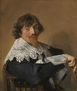 ZhiChengHflBM Vintage Painting Wall Art Poster Artwork Print Portrait of a Man by Frans Hals Famous Paintings Replicas for Home Decor 60x90cm