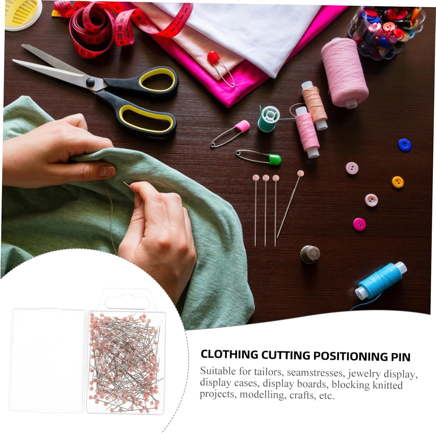 Holibanna 200Pcs Ball Head Straight Pins for Sewing DIY Corsage Embroidery and Floral Decorations Lightweight Wear Resistant for Crafting and Wedding Bouquets