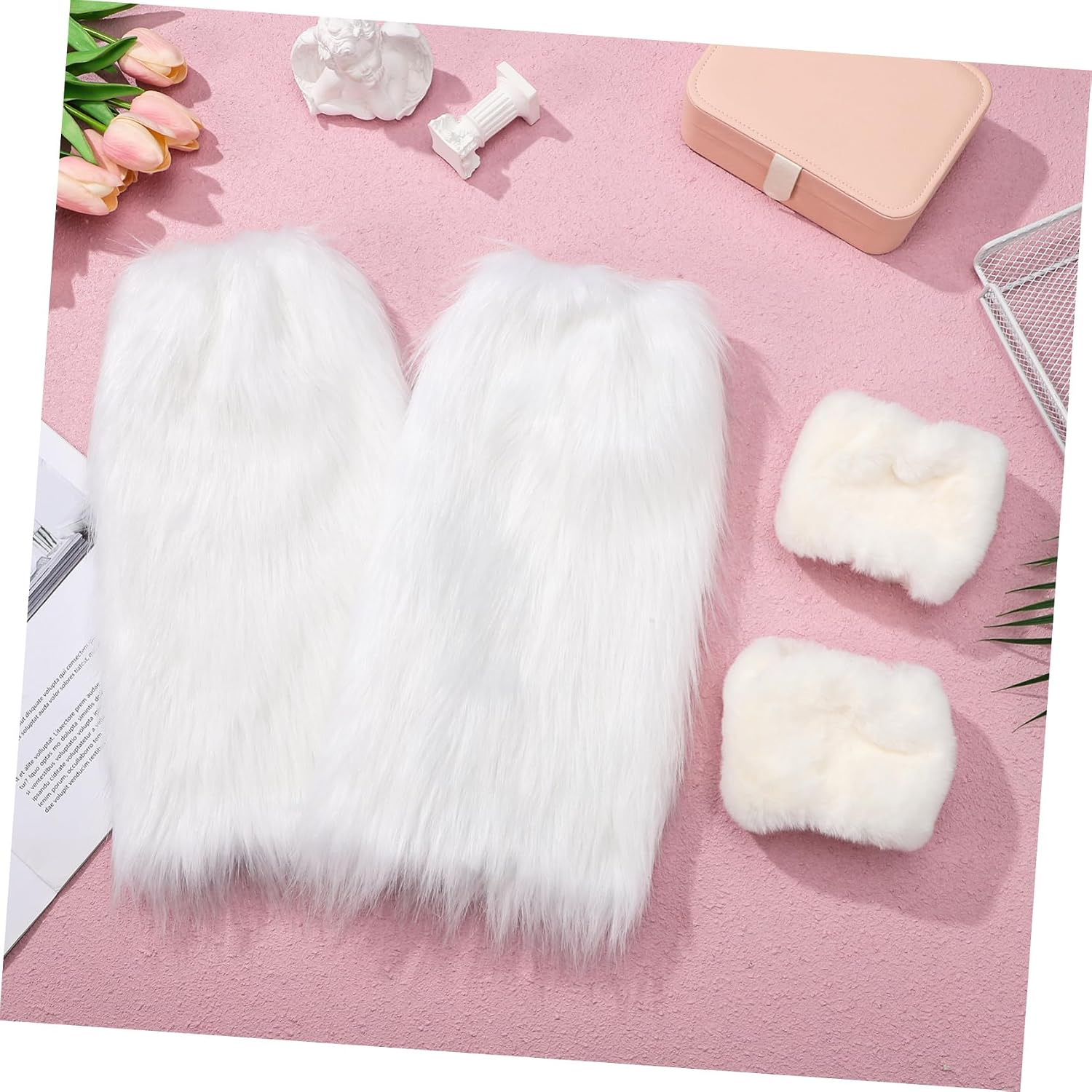 1set Christmas Leg Warmers Wrist Warmers Plush Cuffs for Cosplay Festivals Style Versatile Costumes Accessories for Stage Shows Casual Wear
