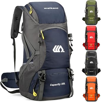 Taeku Hiking Backpack 50L Waterproof Foldable Mountaineering Backpack Lightweight Large Capacity Compact Travel Daypack for Excursions Commuting Convenient Unisex Daypack Mountain Camping Trekking