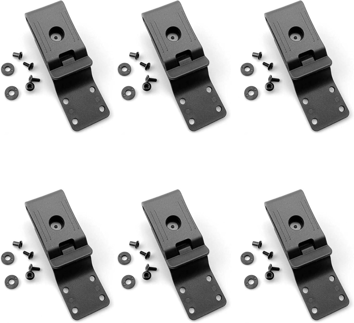 6 Sets Nylon Pocket Clips Fit for Sheath, Knife Case, Universal Back Clip with Screws DIY Making Replacement Accessory(Black)