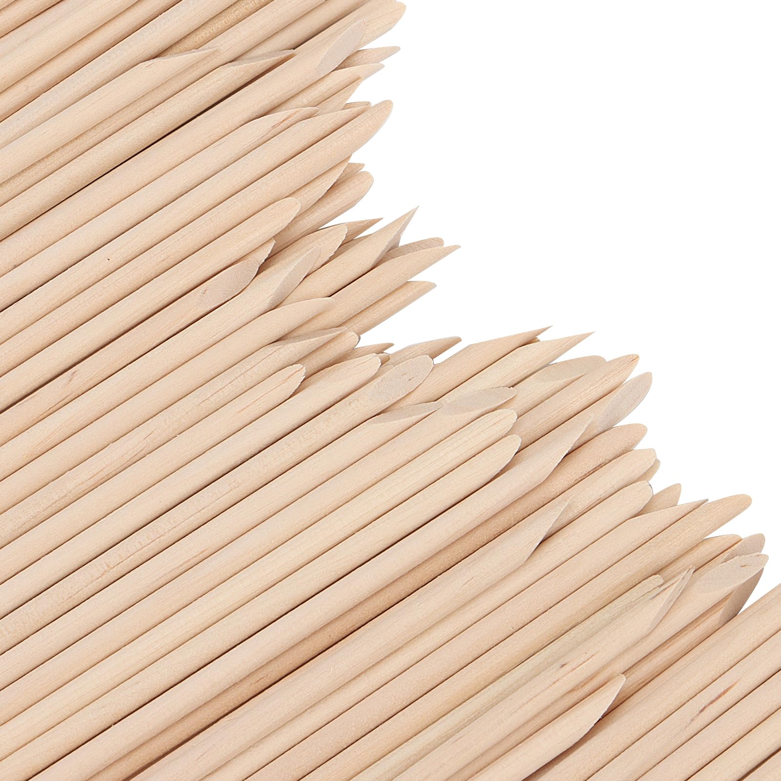 SOUJAP 2000 palillos de uñas de madera naranja de 4.5 pulgadas, empujador de cutículas de madera de doble cabeza para limpieza de uñas, manicura y pedicura