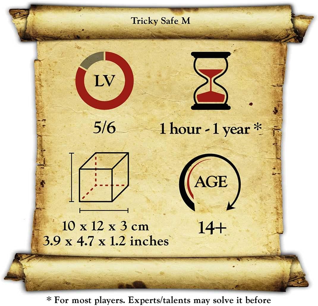 Logica Puzzles Art. Tricky Safe XL - Brain Teaser in Fine Wood - Secret Safe - Difficulty 5/6 Incredible - Leonardo da Vinci Collection