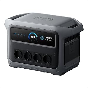 Anker SOLIX C1000 Gen 2 stazione di energia portatile, generatore solare da 2000W (picco 3000W), ricarica completa in 49 minuti, batteria LiFePO4 da 1024Wh per backup domestico, interruzioni di corren