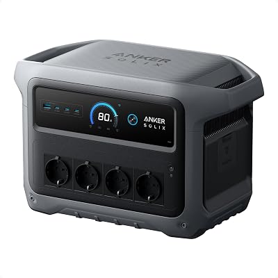 Anker SOLIX C1000 Gen 2 stazione di energia portatile, generatore solare da 2000W (picco 3000W), ricarica completa in 49 minuti, batteria LiFePO4 da 1024Wh per backup domestico, interruzioni di corren