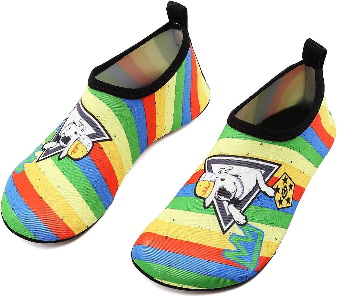 VIFUUR Girls Boys Athletic Water Shoes Kids Barefoot Aqua Socks for Beach Swimming