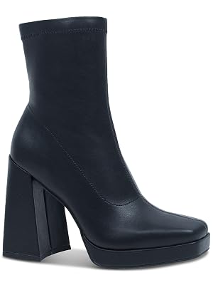 Wild Pair Womens Beautee Square Toe Block Heel Booties Black 7 5 Medium B M