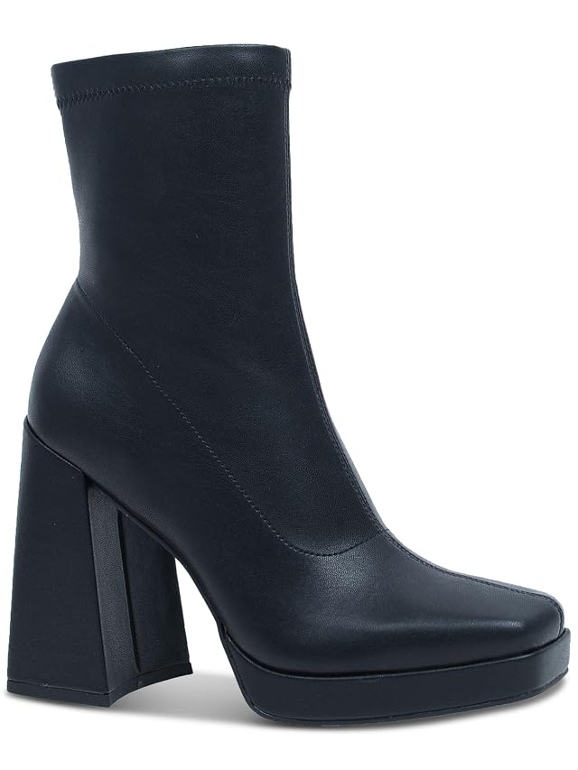 Wild Pair Womens Beautee Square Toe Block Heel Booties Black 7 5 Medium B M