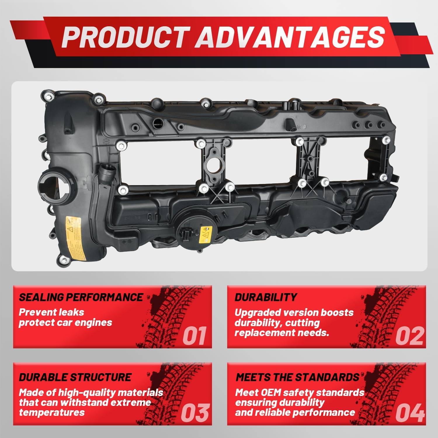 11127570292 Upgraded Engine Valve Cover Kit Compatible with BMW 135i 135is 235i 328i 335i 435i 530i 640i 740i 740Li xDrive X3 X5 with Gasket Bolt Oil Cap