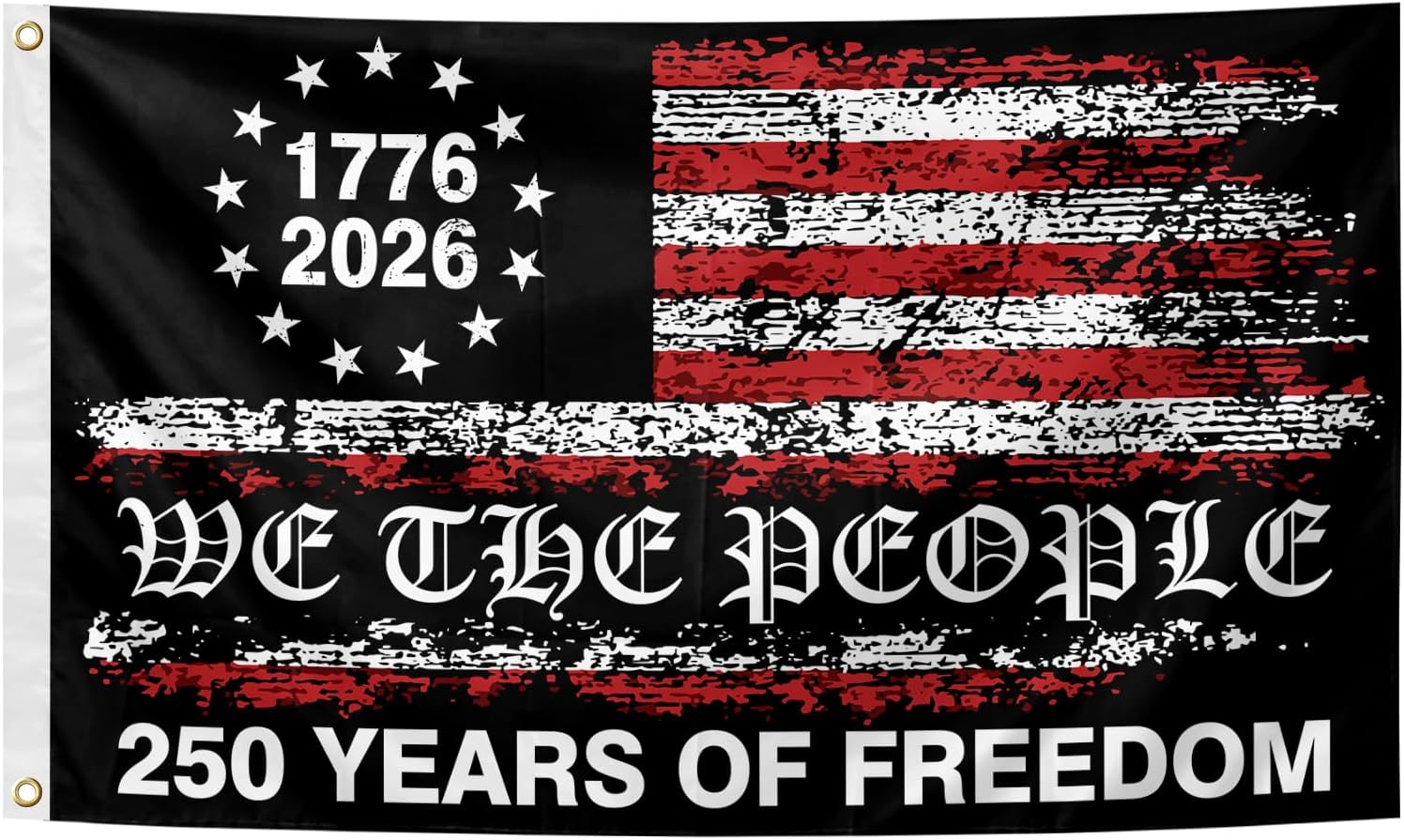 250 Years of Freedom America Flag 3x5 Ft Patriotic 1776 Flags 250th Anniversary Banner with Brass Grommets for Indoor Outdoor Lawn Yard Garden Street Decorations