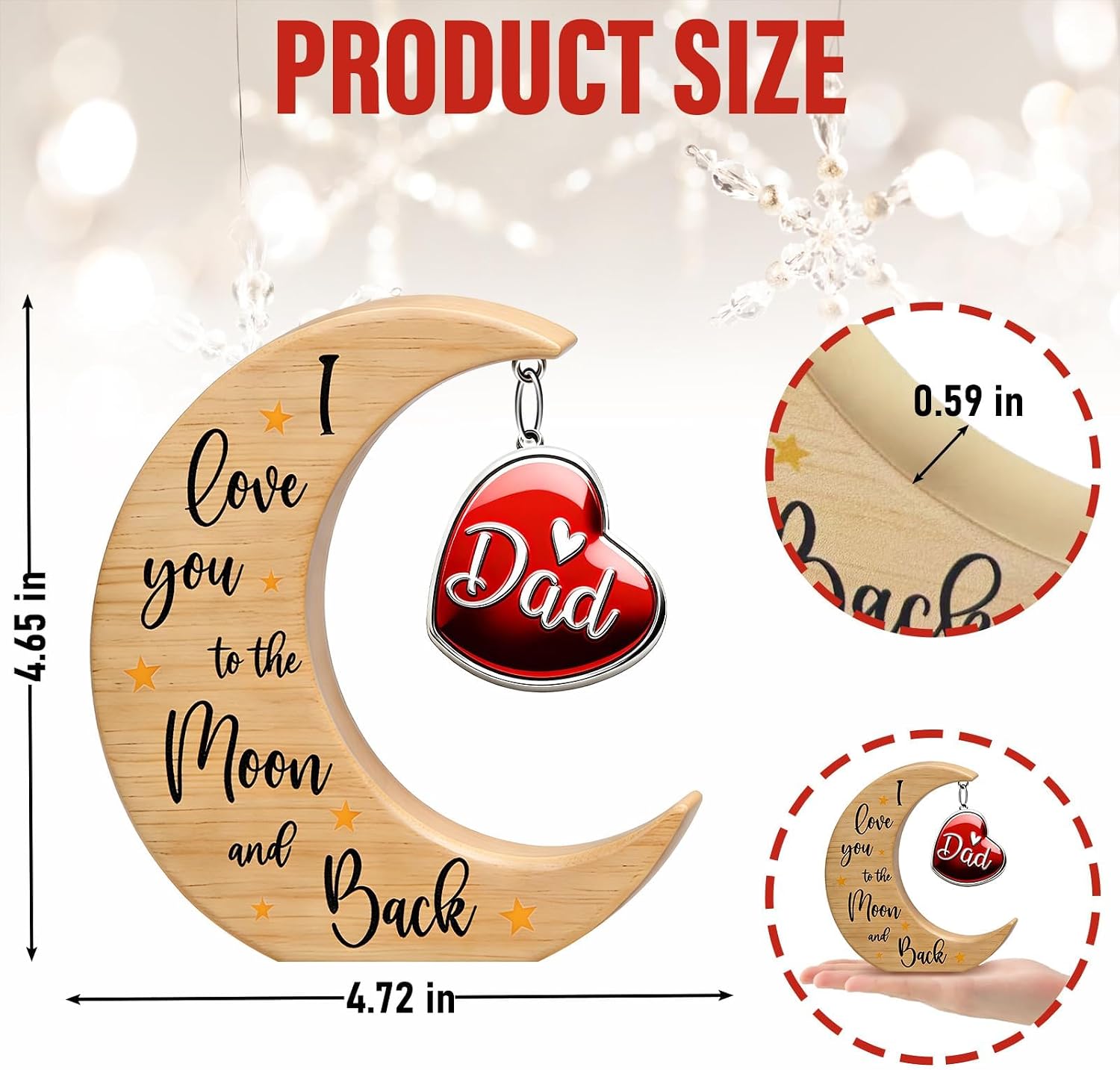 Dad Gifts from Daughter Son, Fathers Day Birthday Gifts for Dads, I Love You to the Moon and Back Fathers Day Gift Idea, Gifts for Step-Dads Present for Father Best Dad Ever Gifts