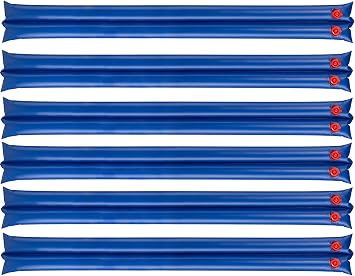 Winter Block Premium Double Chamber Water Tubes for Winter Pool Cover, 8 6-pack, Blue, Heavy Duty Vinyl, Rectangular, Inground, 6 Double Chamber 8 Feet Long Water Bags