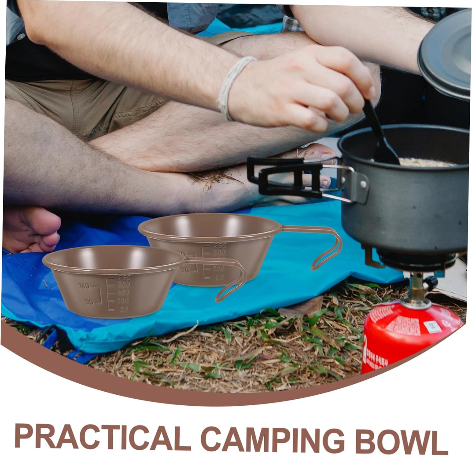 UPKOCH Stainless Steel Outdoor Camping Bowl Lightweight Multi-functional Dish for Noodles Soup and Salad for Hiking Fishing and Picnics Portable Easy to Clean