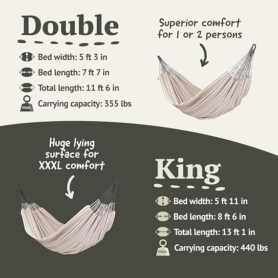 LA SIESTA Flora Zebra Organic Cotton Double Classic Hammock
