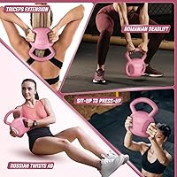 Vista 4 de Yes4All Kettlebell, Strength Training Kettlebells for Women, Wide Multi-grip Textured Handle for Home Gym Exercises & Full Body Workout, Single 5–25