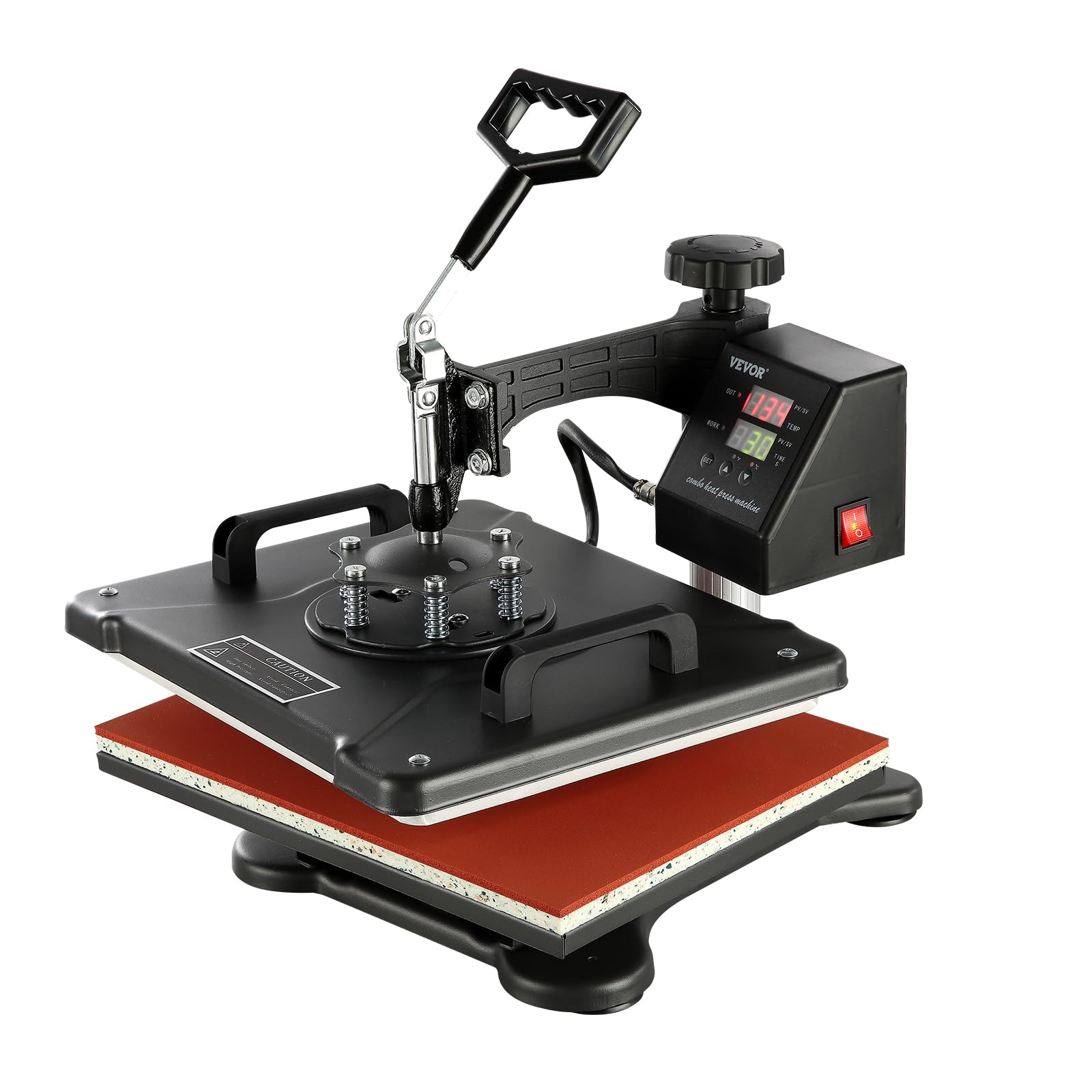 VEVOR Presse à Chaud Numérique 8 en 1, Machine de Sublimation Textile avec Plaque Chauffante de 29x38 cm, pour DIY T-shirts Mugs Casquettes et Assiettes, Presse à Imprimer Multifonctionnelle