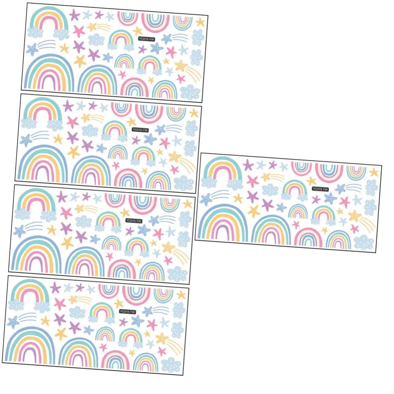 Autocollants muraux lumineux VICASKY 5 feuilles arc-en-ciel pour enfant