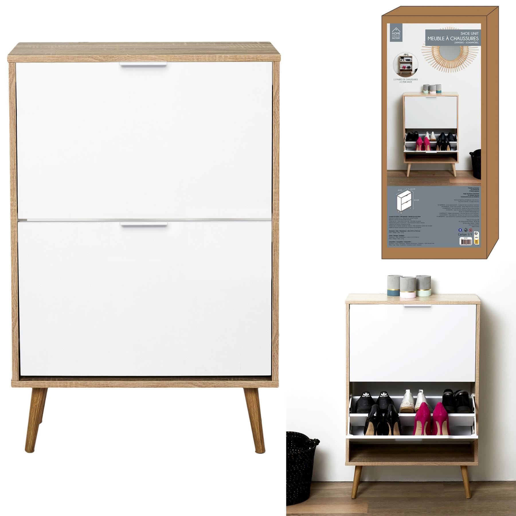 HOME DECO FACTORY MUEBLE ZAPATERO 2 PUERTAS
