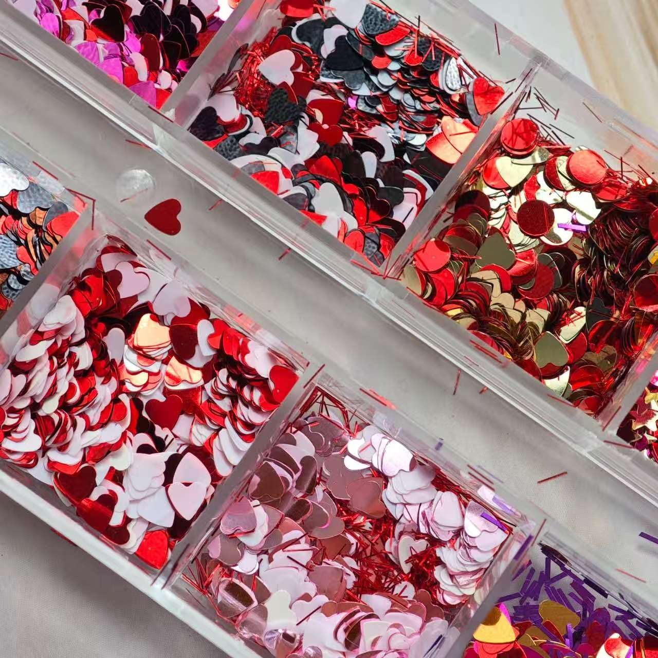 6 Box Xmas Red Green Nail Art Glitter Christmas Nail Sequins Flakes with Snowflake Star Design Manicure Fine Glitter Powder Winter Nail Stickers (W10, Xmas Nail Glitter)