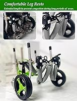 Vista 5 de Silla de ruedas para perro, con 4 ruedas, soporte completo para piernas, silla de ruedas ajustable para perros pequeños, medianos y grandes, soporte