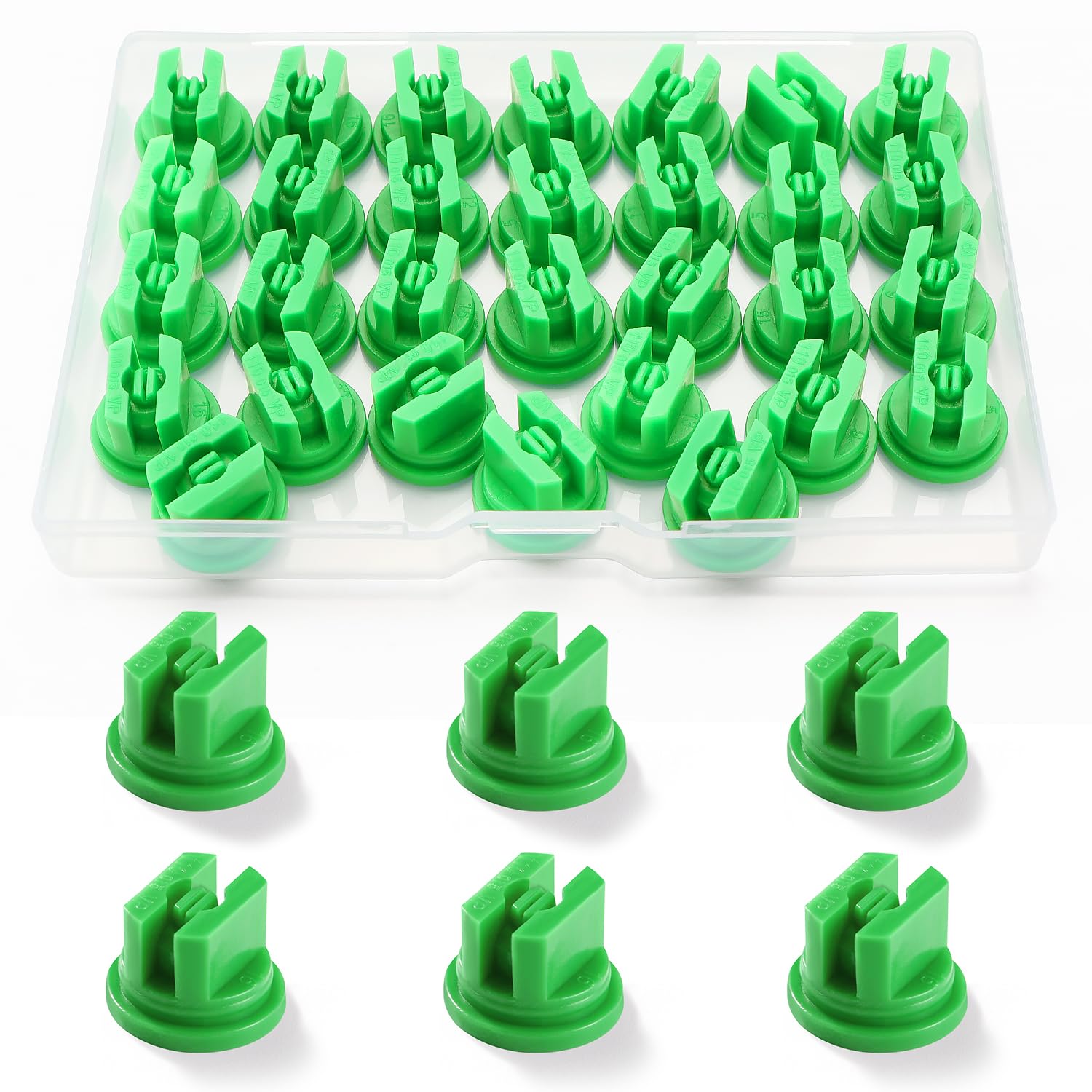 VooGenzek 30 PCS 110 Degree Fan-Shaped Atomizing Nozzle, Flat Fan Shape Spraying Spray Nozzles, Plastic Nozzles Spray Nozzle Tip, for Spraying Weed Killing, Green