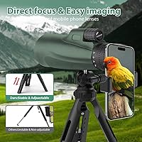 Vista 7 de Telescopio Monocular 80 x 100 Monoculares de Alta Potencia para Adultos con Trípode, Monocular para Smartphone Adecuado para Observación de Aves