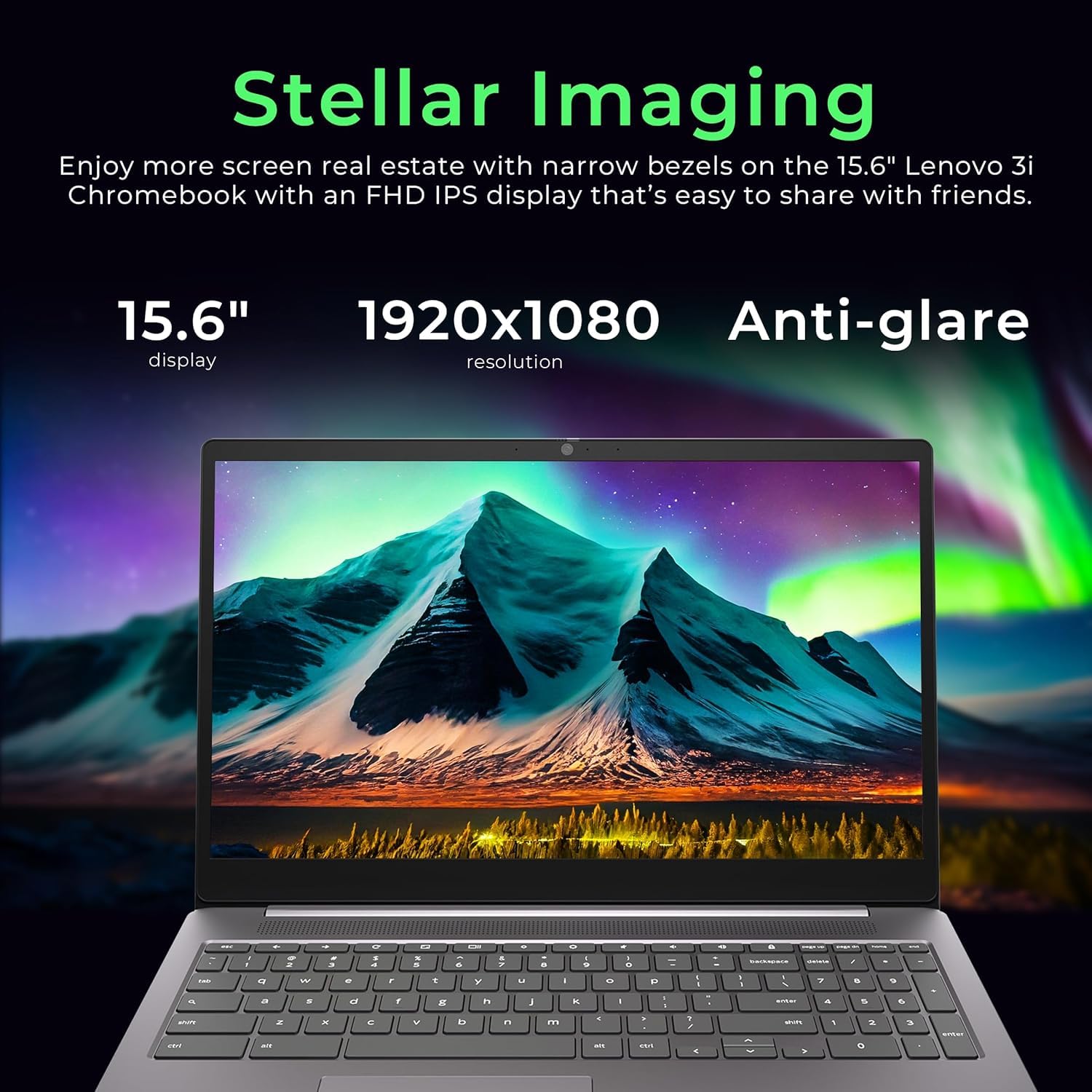 Lenovo Chromebook Flagship - Computer portatile FHD da 15,6 pollici per studenti d'affari, Intel Celeron N4500, 4 GB di RAM, 320 GB di memoria (64 GB eMMC + scheda da 256 GB), WiFi 6, batteria lunga,