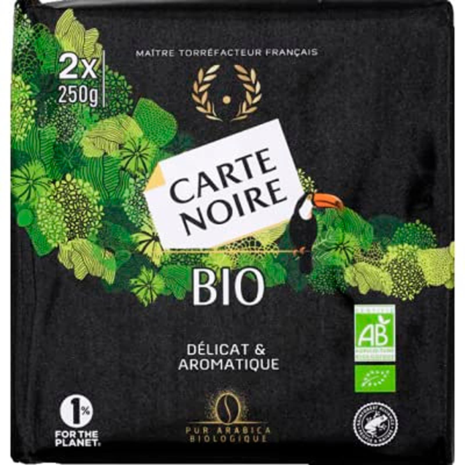 CARTE NOIRE Mielona kawa organiczna - 2 opakowania po 250g