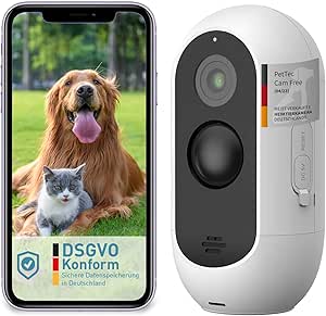 PetTec Outdoor Wireless Dog Camera - Weatherproof WiFi Camera for Dogs with 3MP, Sharp Digital Zoom, 2-Way Audio, Extremely Strong Battery - Up to 9 Months per Charging Cycle asin的图片