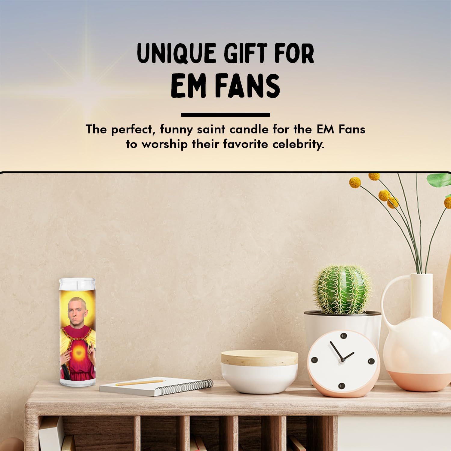 Rapper Celebrity Funny Candle – Unscented Handmade Soy Wax Votive Candle – Unique Gift for Detroit Hip Hop, R&B & Rap Music Lovers – Home Decor Collectible for Living Room & Office