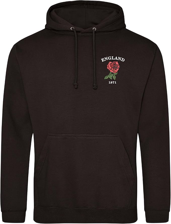 Maglietta Rugby England 1871 - T-Shirt Uomo Con Rosa Inglese, 100% Cotone - Foto 7
