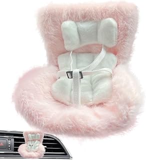 Asiento De Coche para Muñeco De Peluche - Asiento Suave para Muñecos De Peluche | Accesorios Su-Aves Y Ado-rables Juguetes Decorativos Adornos | Adornos con Clips De Ventilación De Moda (Rosa)