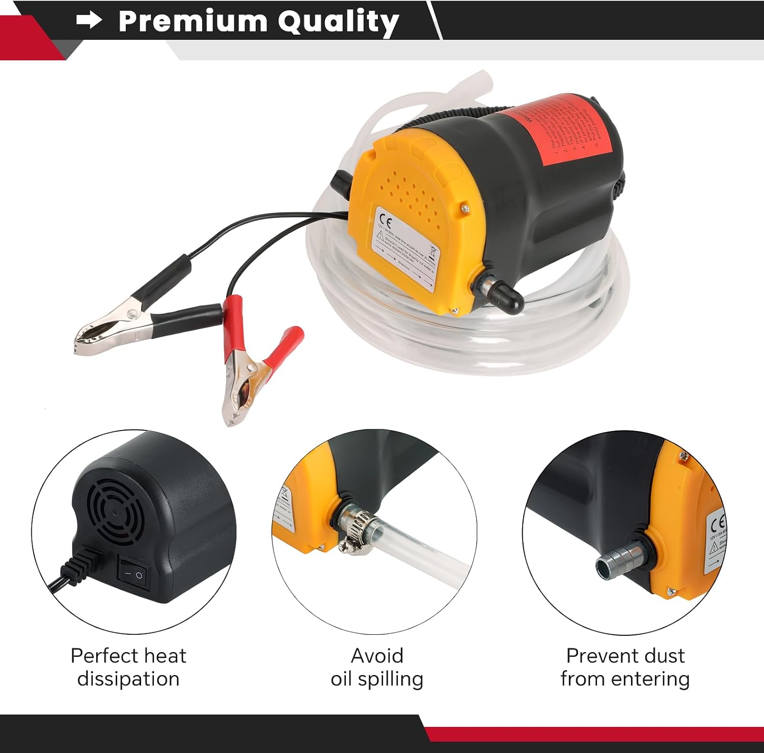ATPEAM 12V 60W Oil Change Pump Extractor, Oil/Diesel Fluid Extractor Scavenge Oil Change Pump
