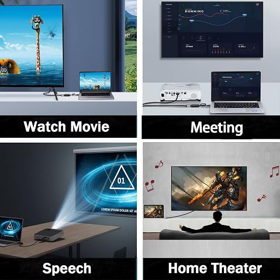 AKWOR USB to HDMI Adapter, USB 3.0 to HDMI 1080P Video Audio Converter Connect PC, Laptop to Monitor/HDTV/Projector, Support Windows XP/7/8/8.1/10