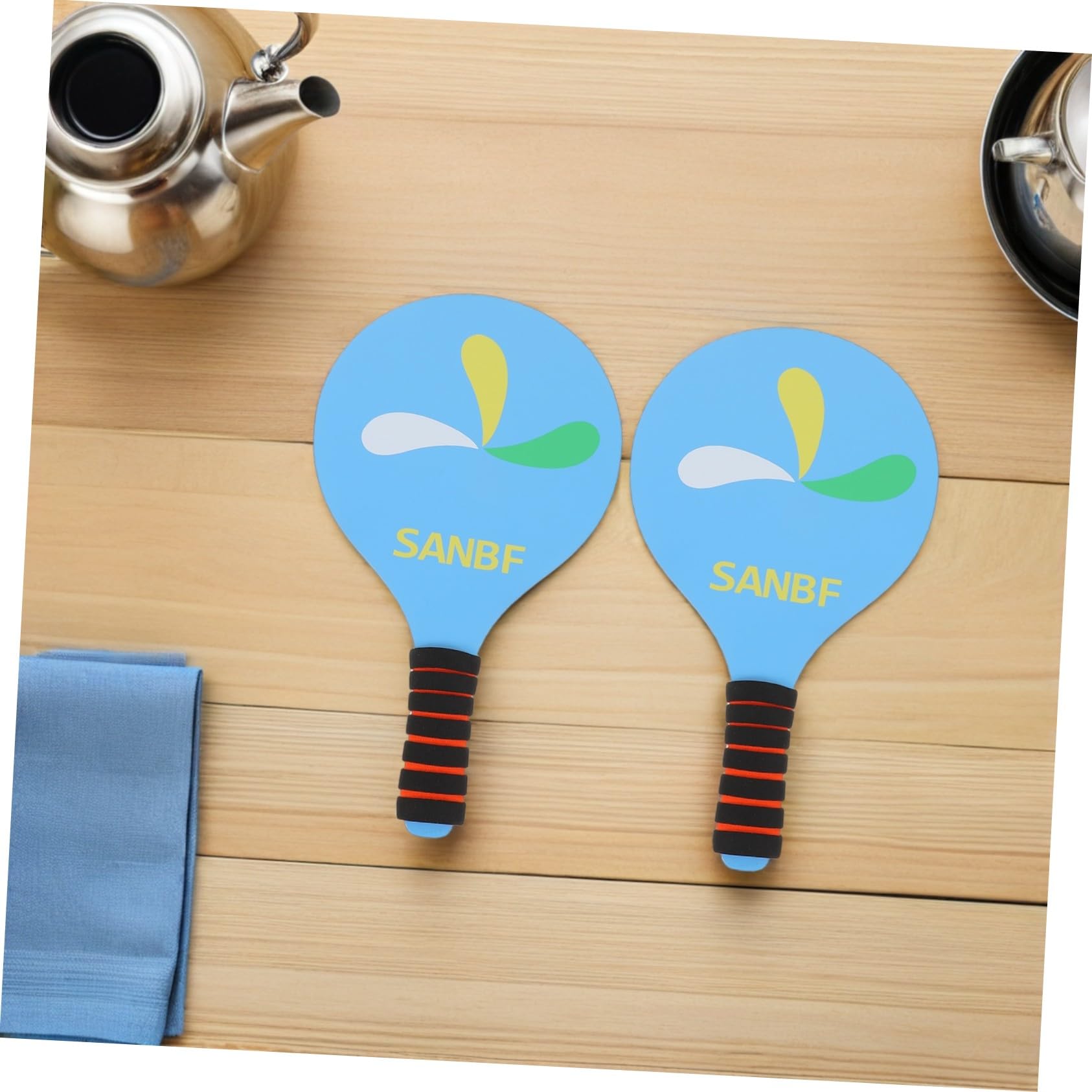 TOYANDONA Badminton Paddle Beach per Adulti Racchette Resistenti con Palline e Volani Inclusi Gioco Esterno per Spiaggia e Giardino