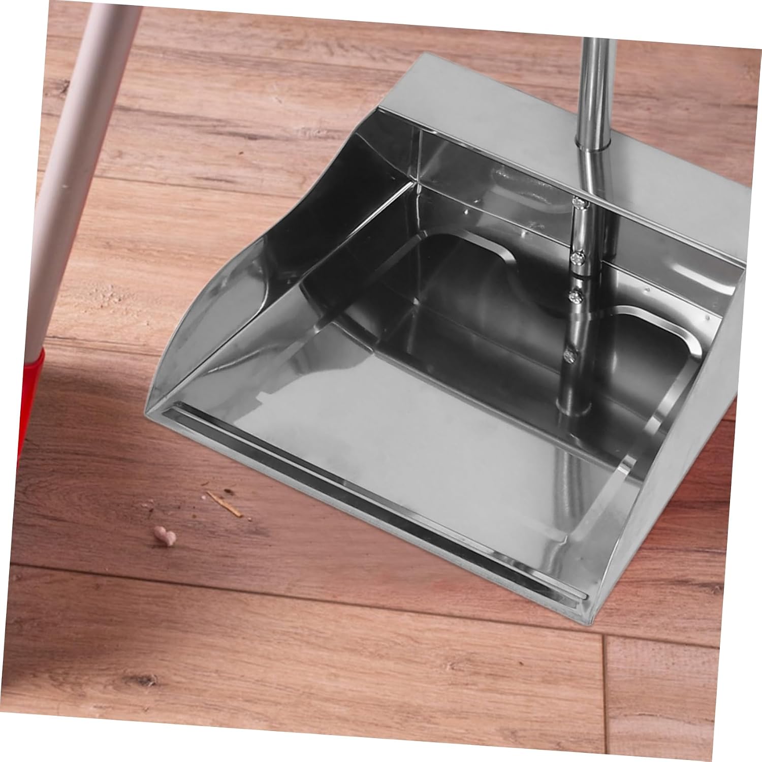 Stainless Steel Dust Pan Long Handle Metal Upright Dustpan Heavy Duty Broom for Home Yard Cleaning Dustpan