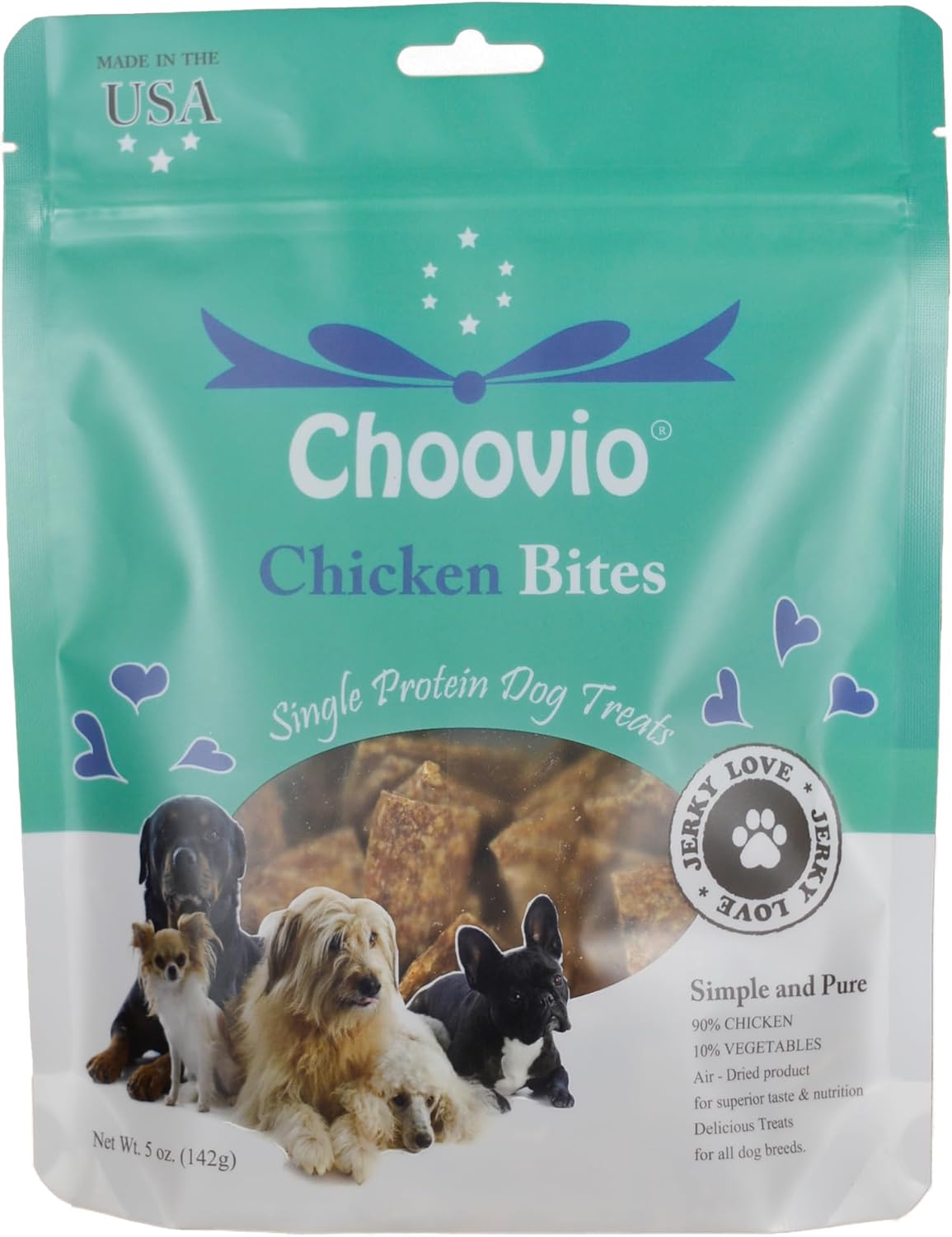 Choovio Chicken Bites Dog Treats, Made in USA, (6-Ounce Bag)