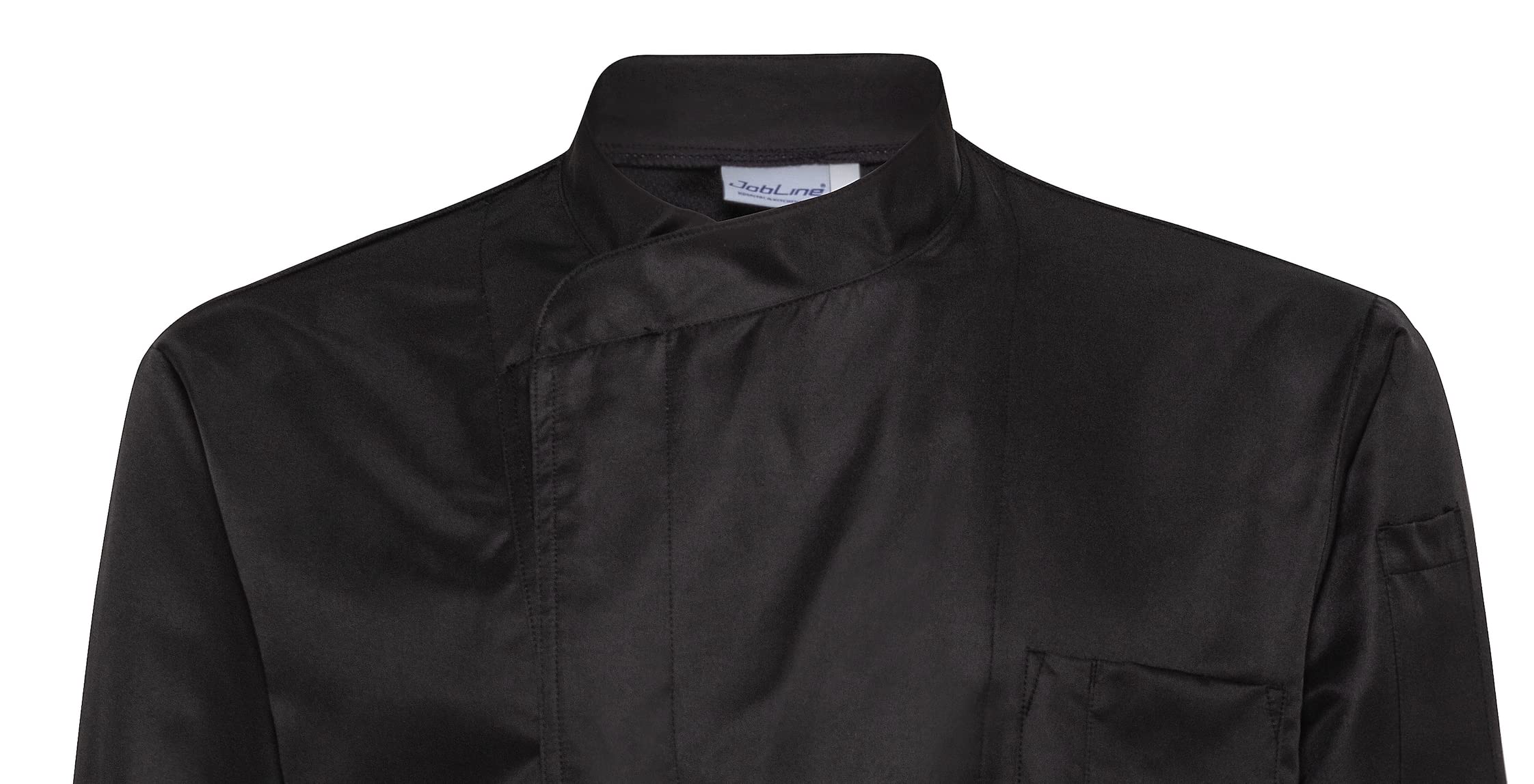 JOBLINE Giacca Cuoco Microclip No Stiro Antimacchia Traspirante in Microfibra Nero tg. XS - 4XL