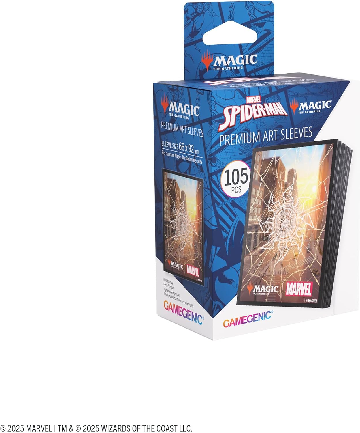 Gamegenic Magic: The Gathering Marvel’s Spider-Man Premium Art Sleeves - Spider-Man Plains - 105 Matte Textured Card Sleeves with Full-Color Artwork, Tournament-Ready & Plastic-Free Packaging